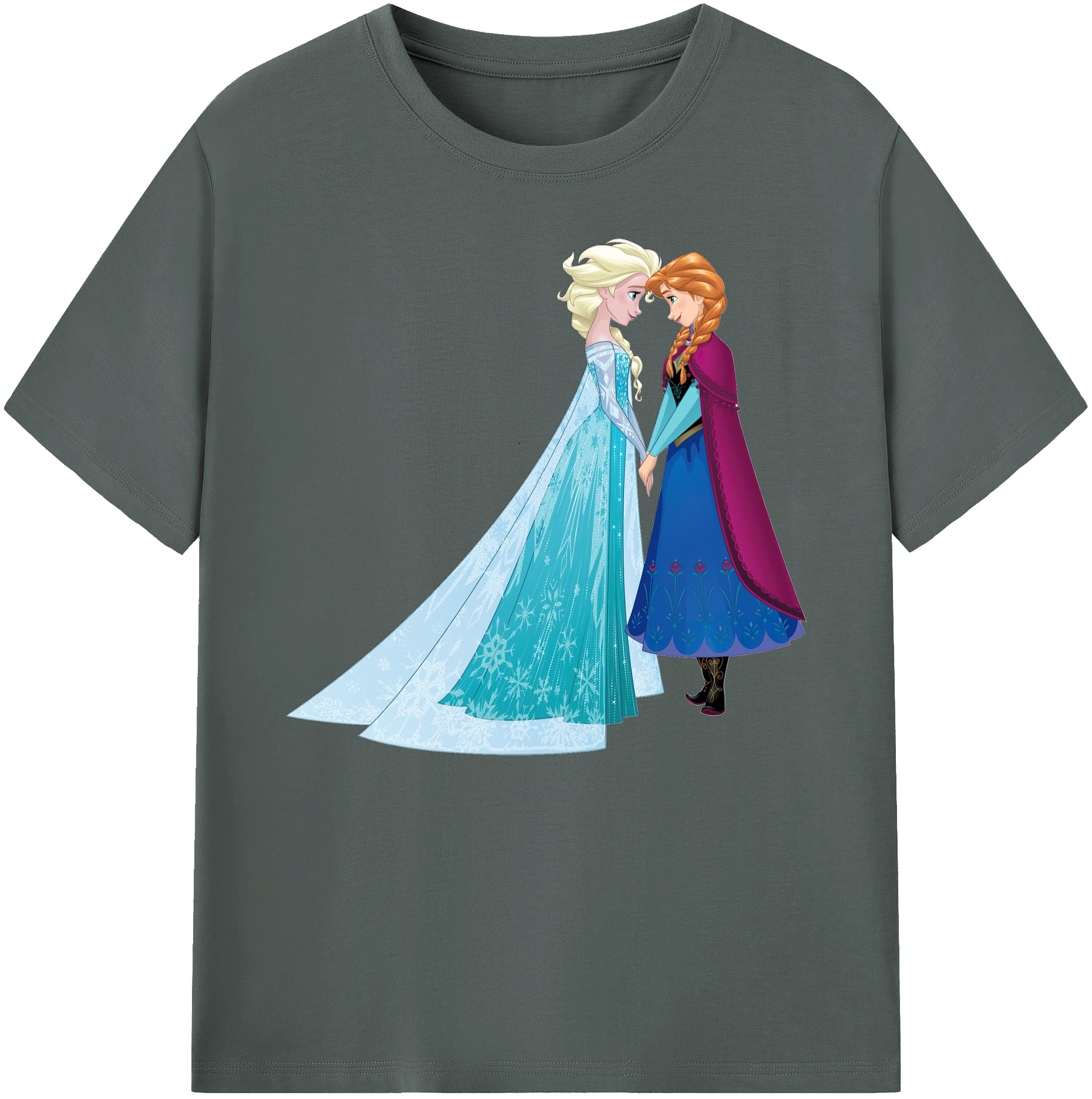 （画像用） アナと雪の女王 アンナ エルサ Frozen Anna Elsa 綿100％ メンズ半袖Tシャツ｜肌触りやわらか＆通気性